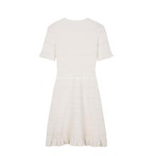 Women's Knitted Short Sleeve Stretchable Midi Dress